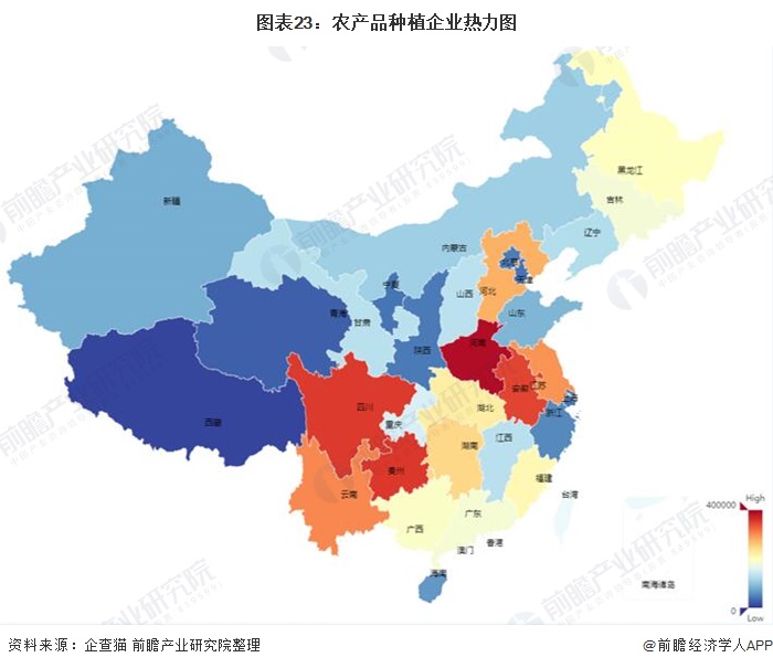 图表23：农产品种植企业热力图/